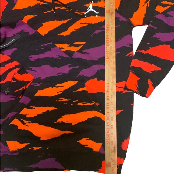 Nike Air Jordan Hoodie Mens L Jumpman Tiger Camo Fleece Black Purple CJ7772-551 - Picture 3 of 4